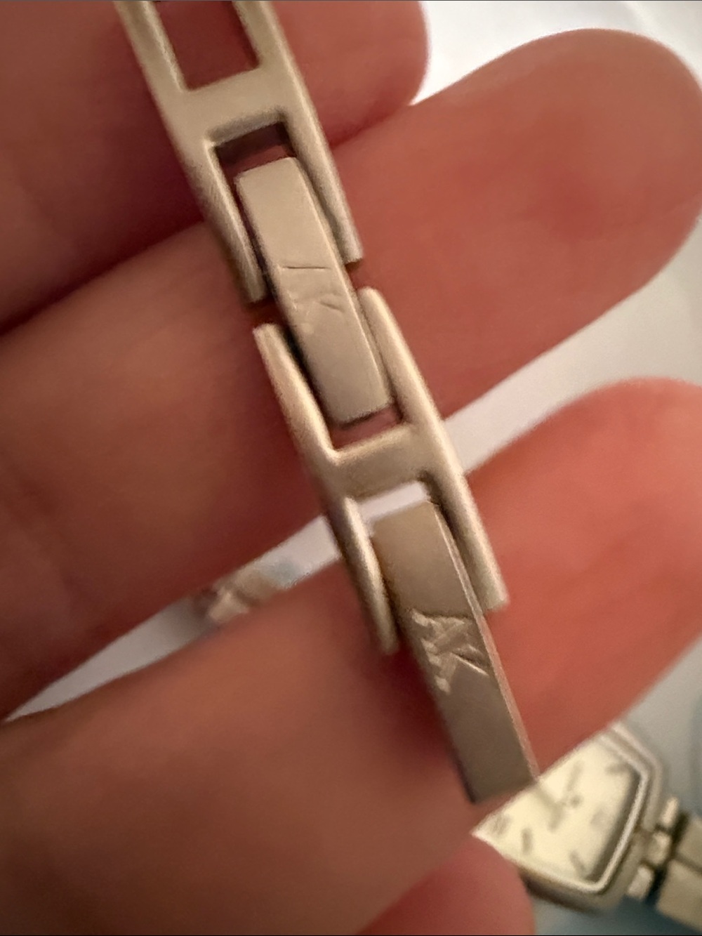 Anne Klein Silver and White Rectangular Bracelet Watch - Picture 4 of 4